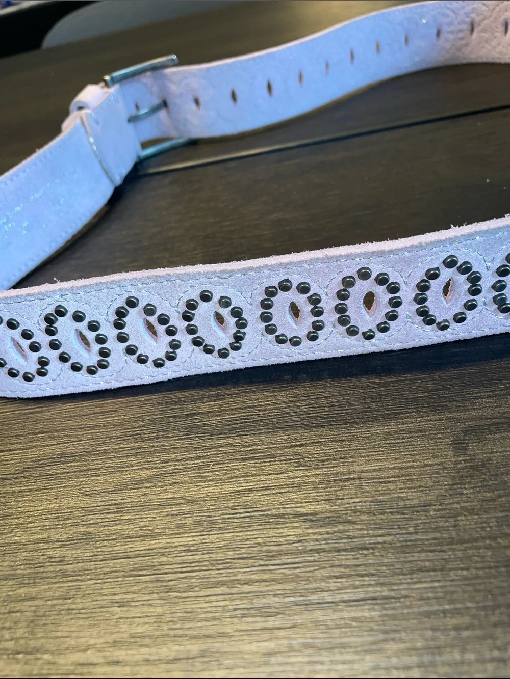 Women's Studded Suede Belt - Pink